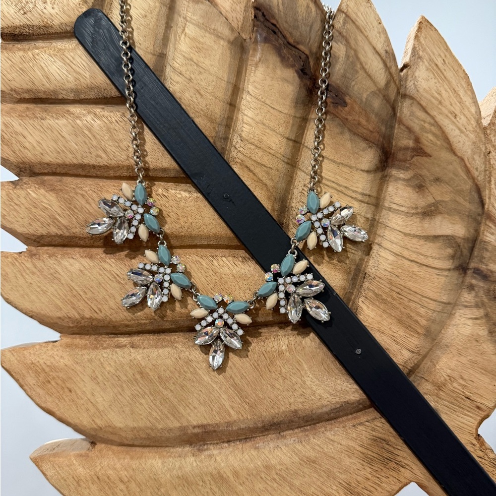 Loft Elegant Silver and  Blue Statement Necklace